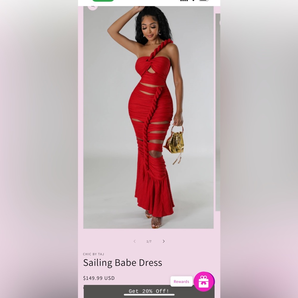 Red wrap dress